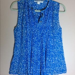 Diane Von Furstenberg Blue and White Blouse